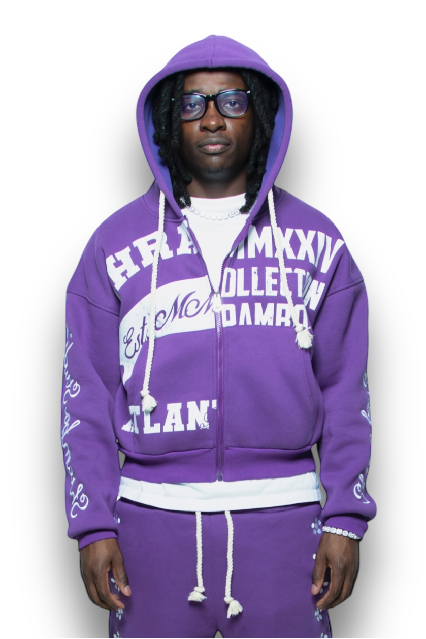 PURPLE UNIVERSITY ZIP-UP JACKET