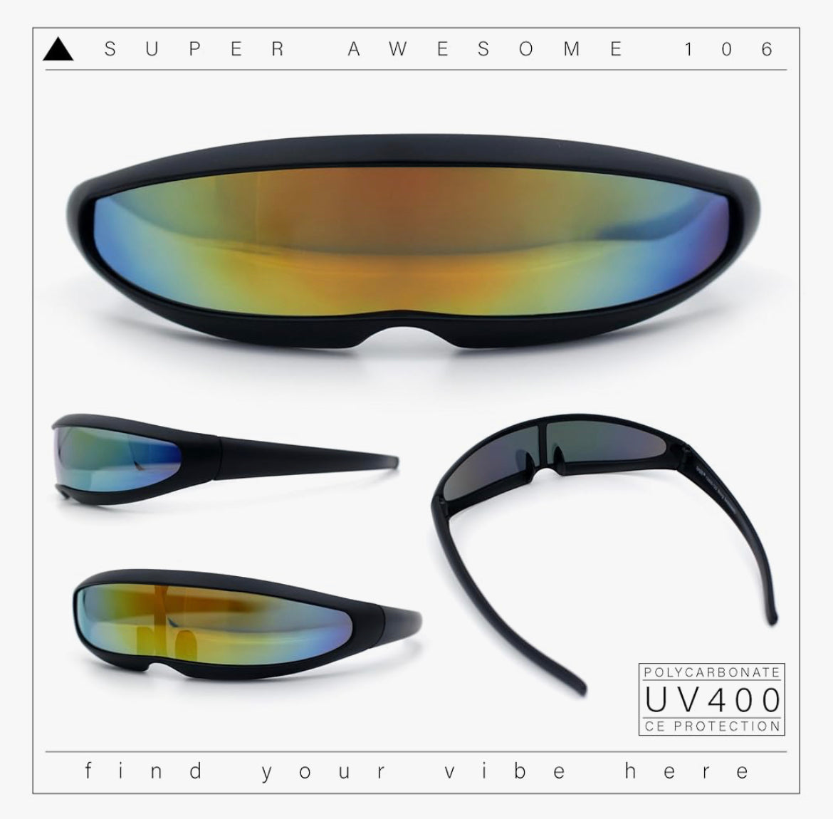 BLACK REFLECTIVE CYCLOPS SUNGLASSES
