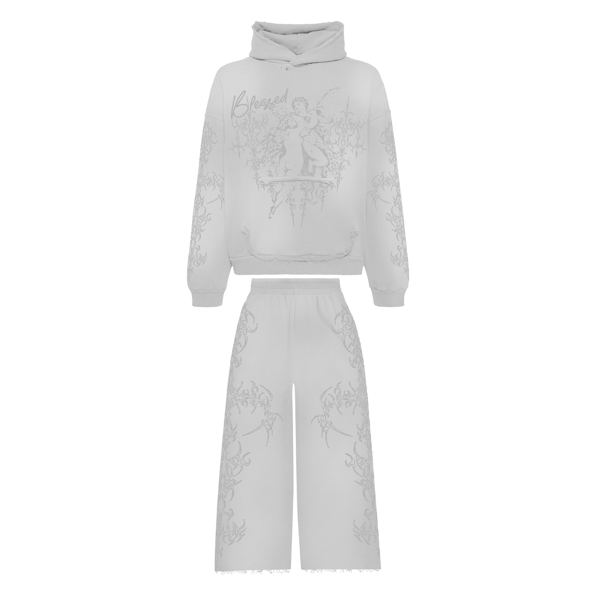 GREY “BLESSED” TOP & BOTTOM