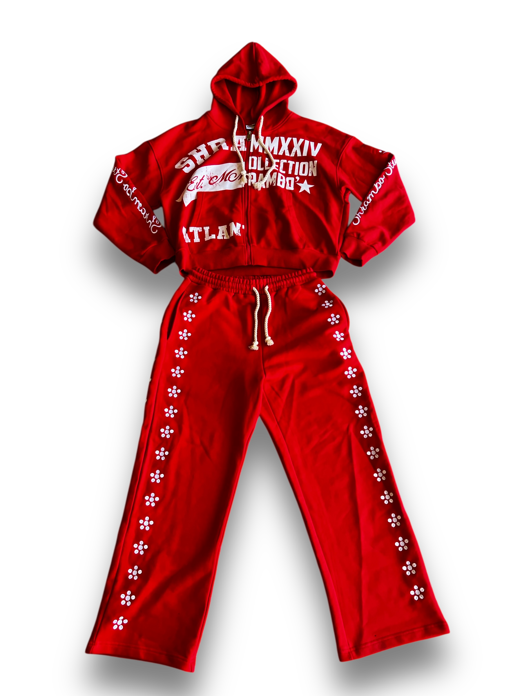 RED “UNIVERSITY” ZIPUP SETS
