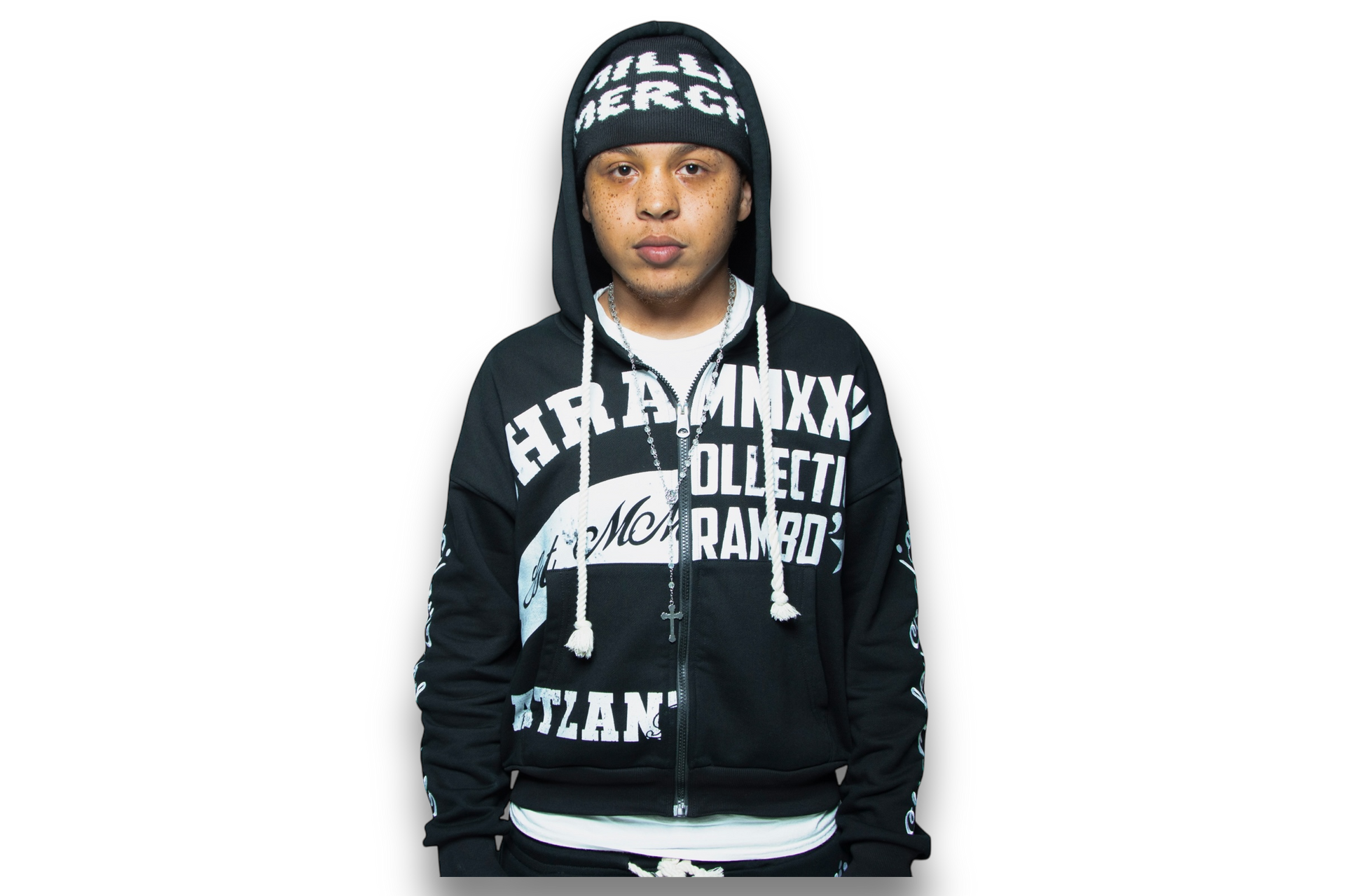 BLACK UNIVERSITY ZIP-UP JACKET